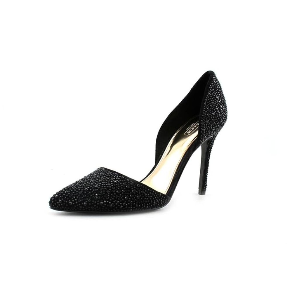 Coach Black Glitter Hollis Dorsay Heels 9.5